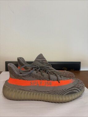 Adidas Yeezy Sneakers SPLY- 350 Gray with Neon Orange